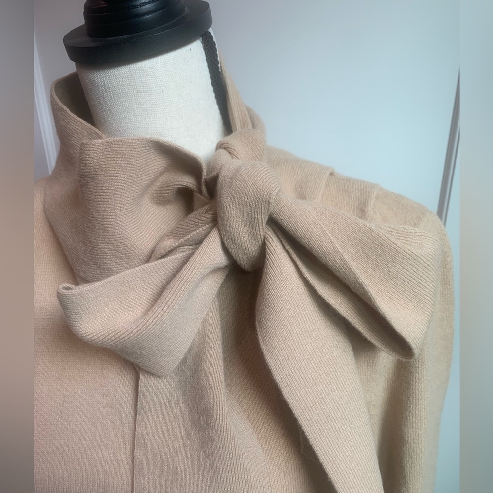 & Other Stories Camel color Tie Neck Sweater - Picture 3 of 7